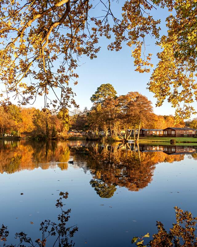 Lake edge holiday home park, Herefordshire