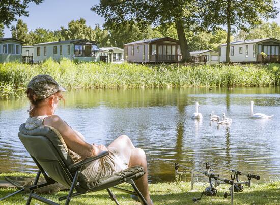 Caravan holiday park with fishing and swans 5 star