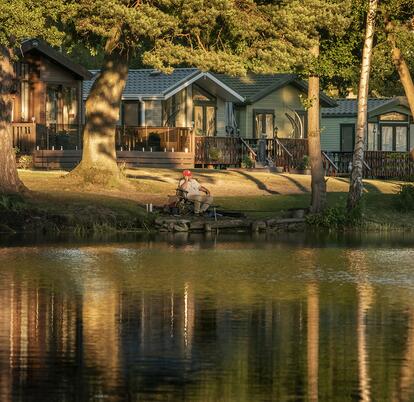 Pearl Lake caravan park with fishing lake