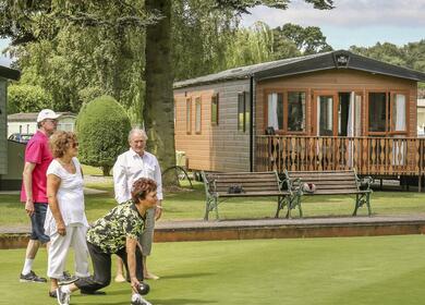 Playing bowls at Pearl Lake Holiday Park