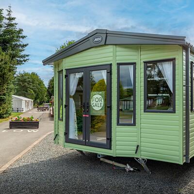 ABI Roecliffe holiday home for sale at Pearl Lake Country Holiday Park, Herefordshire. Exterior photo