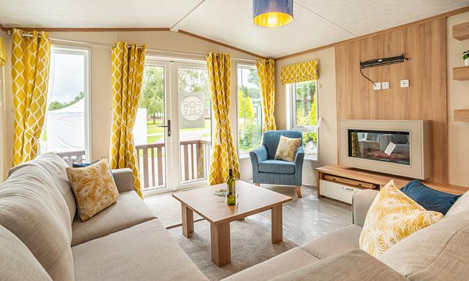 Pemberton Marlow Lodge for sale at Discover Parks, Herefordshire. Interior photo