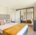 Prestige Residence park home for sale at Rockbridge Park, Wales. Main bedroom photo