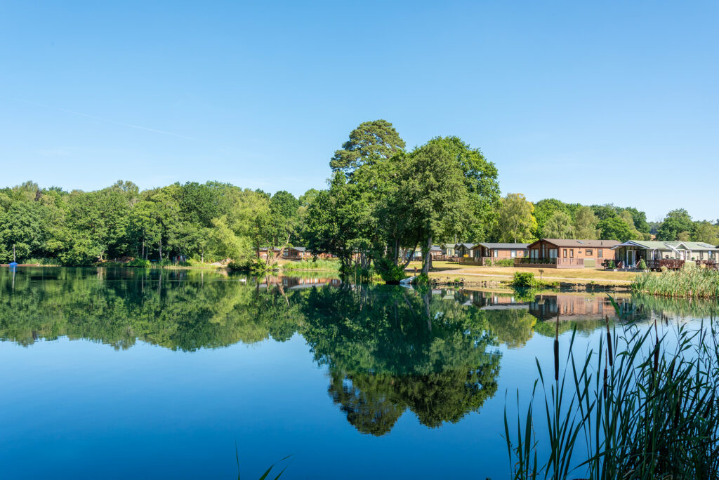 Luxury lake edge holiday lodges at Pearl Lake Country Holiday Park
