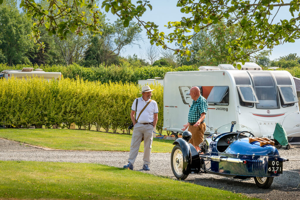 Enjoying the sunshine at Arrow Bank holiday park, Herefordshire