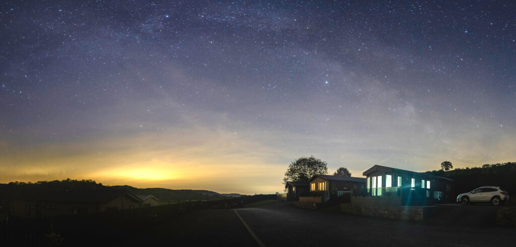 Night sky viewing at Rockbridge holiday park, Wales.