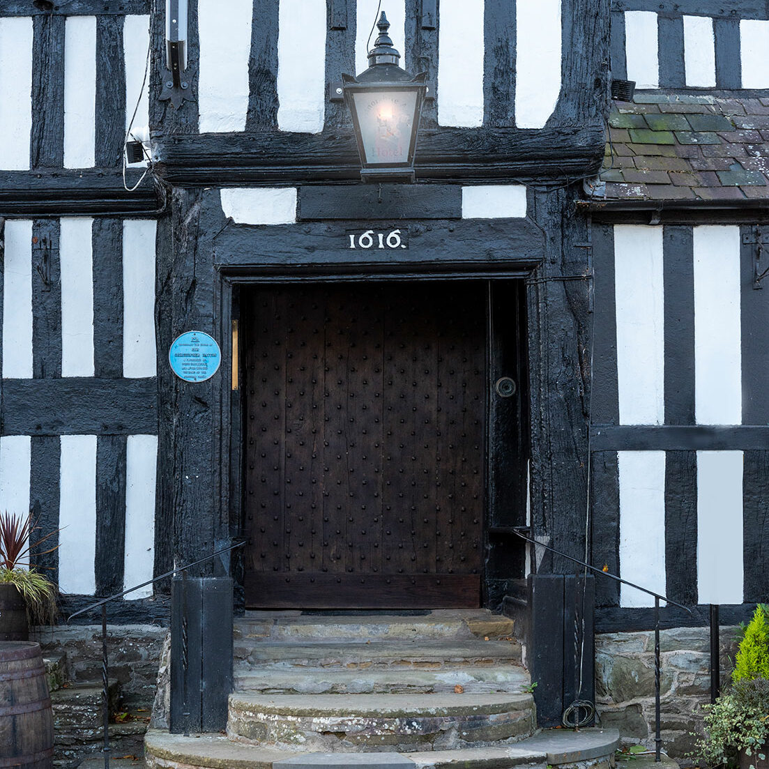 Radnorshire Arms, Presteigne. Entrance doors photo.