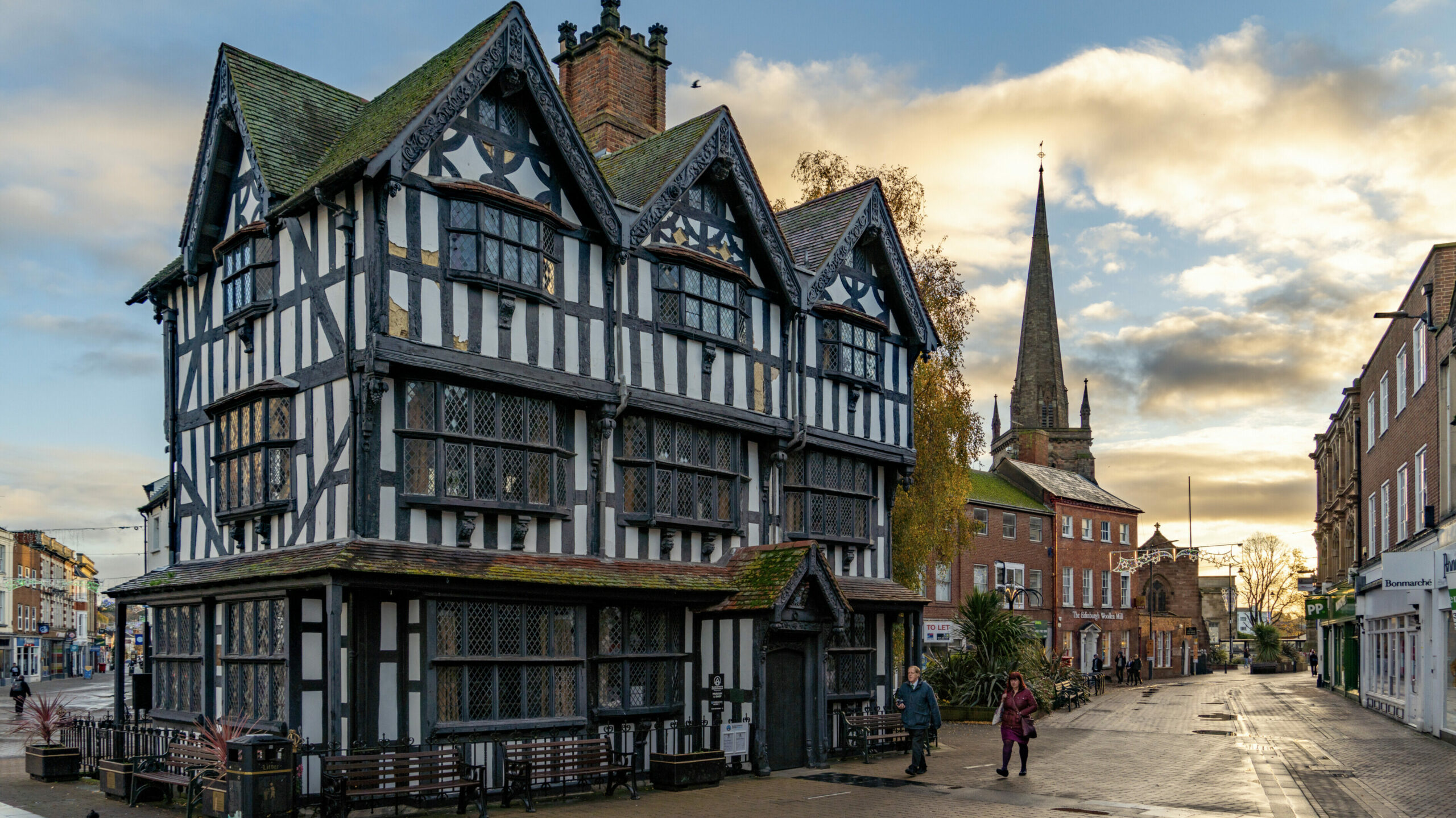 The Old House Hereford City Centre on a winter's day
