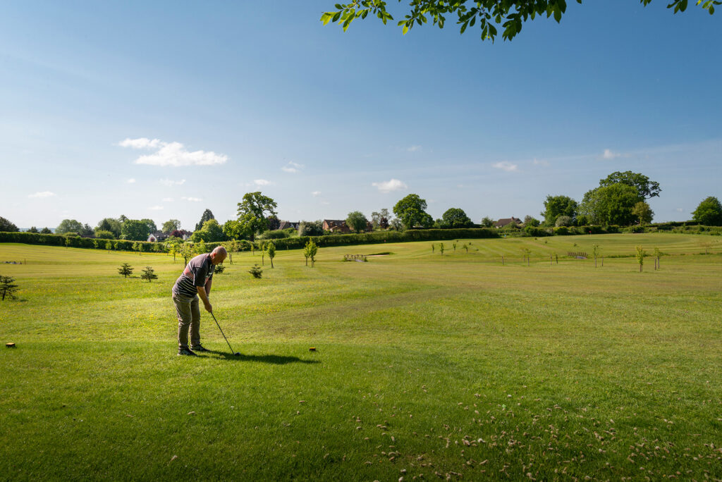 Holiday lodge park with golf course. Hole 6 photo