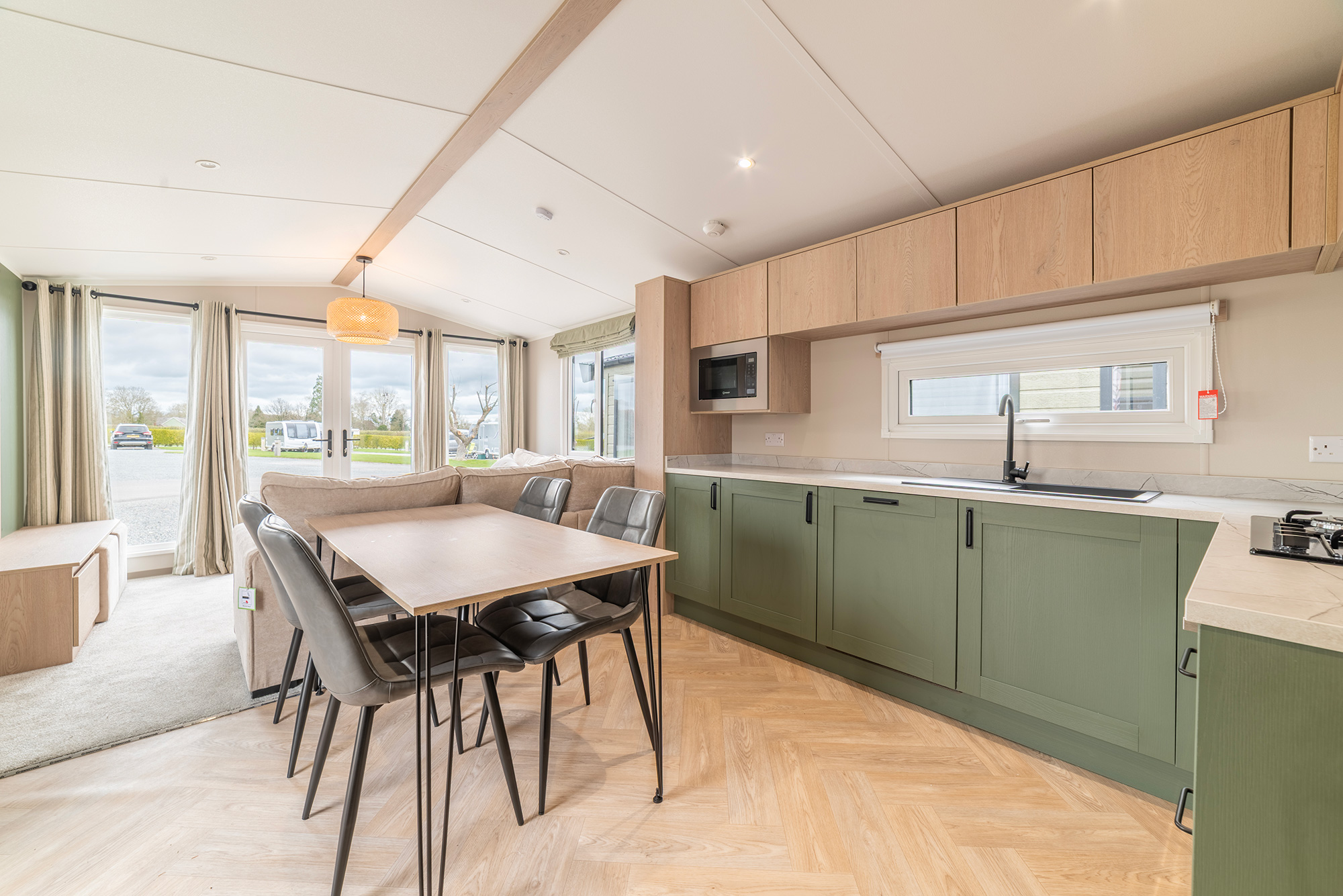Victory Ripley holiday home for sale at Arrow Bank Country Holiday Park. Kitchen dining area photo