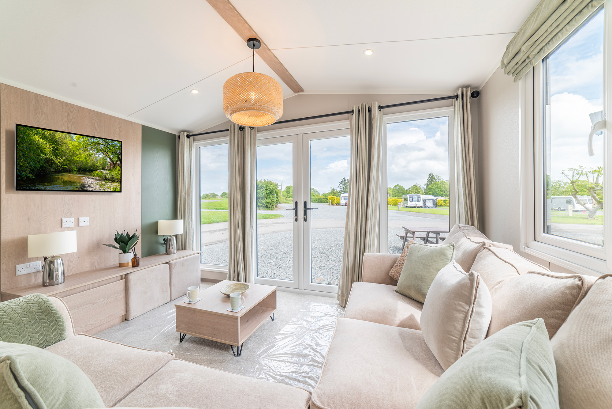 Victory Ripley holiday home for sale at Arrow Bank Country Holiday Park. Lounge photo